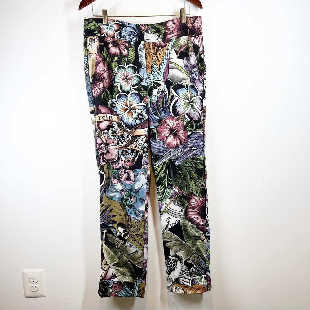 Cambio Floral Tattoo Print Pants